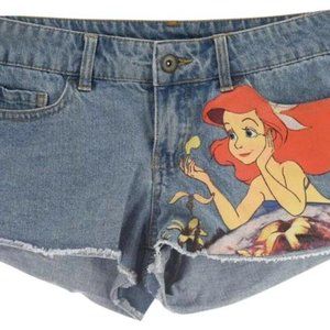 Disney Little Mermaid Ariel Denim Shorts NWOT